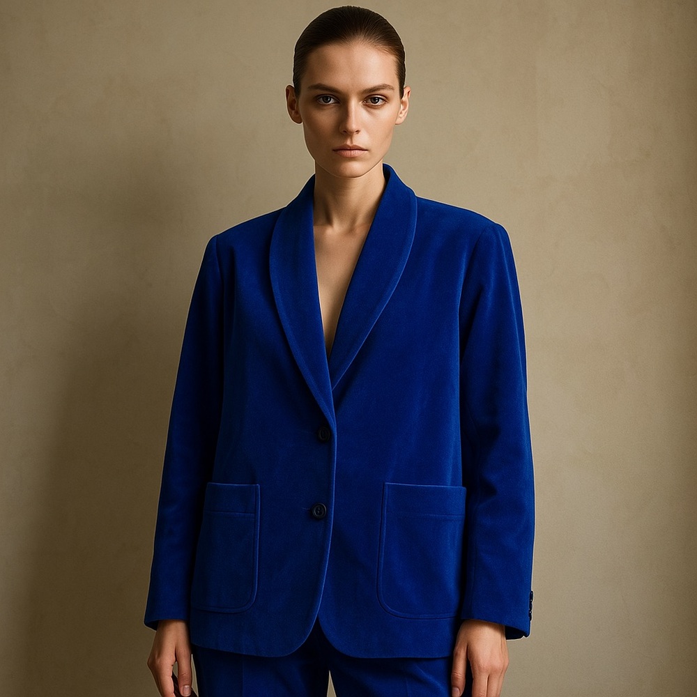 Vintage navy Blue velvet Blazer